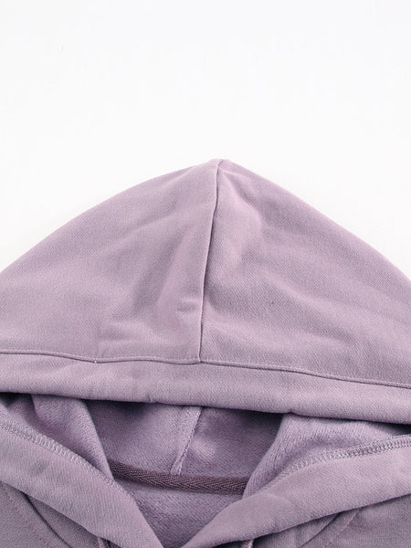 Drawstring V-Neck Hoodie with Front Pocket