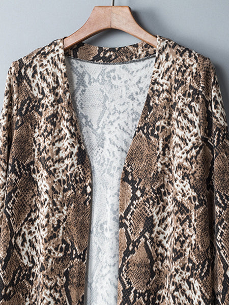 Leopard Print V-Neck Long Cardigan