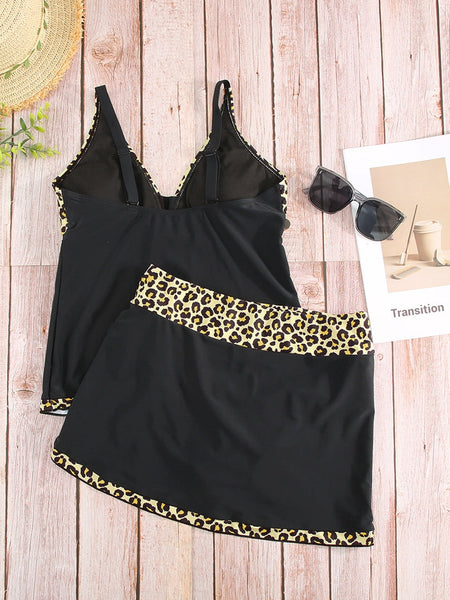 Swimsuit Tankini Set with Leopard Trim with practical styling and dependable silhouette control.