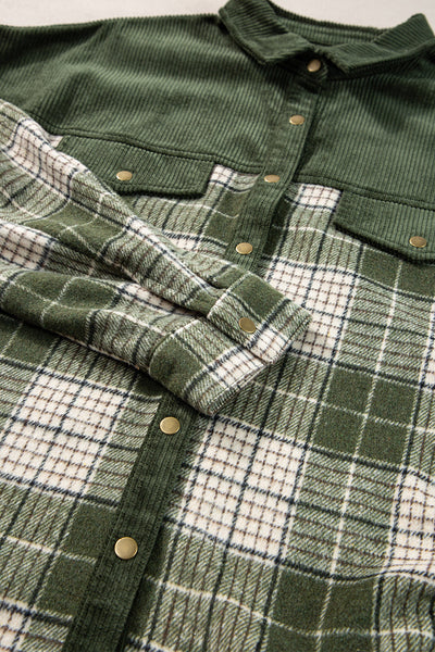 Plaid Zip-Up Hooded Coat with Pockets