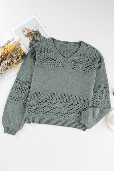 Cozy Knit Women's V-Neck Drop Shoulder Sweater Casual Chic for Effortless Everyday Comfort in Soft, Relaxed Fit