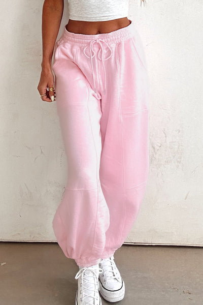 Women's Light Pink Comfort Fit Jogger Pants - Soft, Stylish Loungewear for Casual and Athleisure Looks