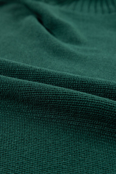 Women's Cozy Blackish Green Merry Letter High Neck Sweater - Stylish Fit for Casual Outings and Everyday Wear made for easy styling and wardrobe