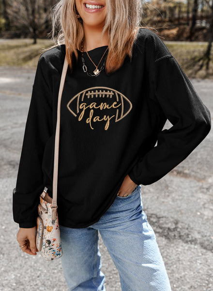 Women's Chic Women's Game Day Sweatshirt in Soft Cotton Blend, Relaxed Fit for Sporty Outings and Everyday Casual Style