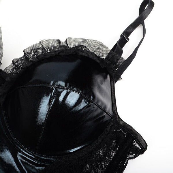 Leather burlesque Corset Lingerie