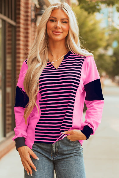 Chic Women's Striped Cotton Blouse - Relaxed Fit, Ideal for Casual Outings or Office Days