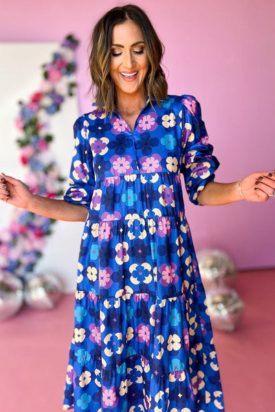 Bohemian Floral Midi Dress for Women - Lightweight, Elegant Summer Outfit for Casual Events and Special Occasions