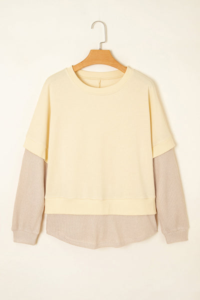 Chic Women's 2-in-1 Patchwork Sweatshirt in Soft Fabric - Perfect for Casual Outings and Ultimate Everyday Comfort