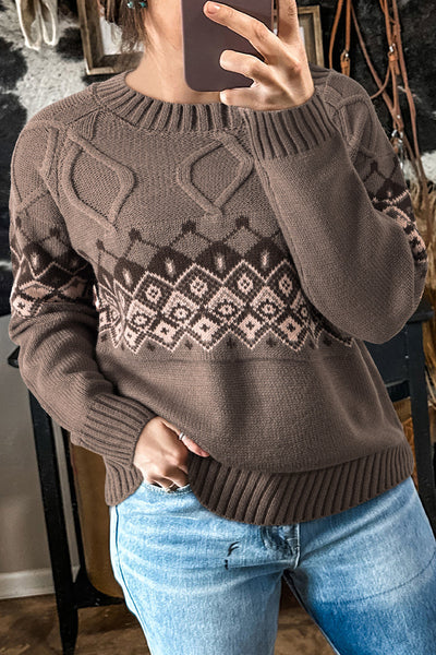 Cozy Women's Boho Western Sweater Cardigan - Long Sleeve, Relaxed Fit, Ideal for Fall Layering and Chic Style