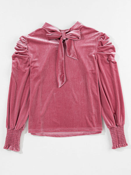 Solid Color Chiffon Loose V-Neck Long Sleeve T-Shirt
