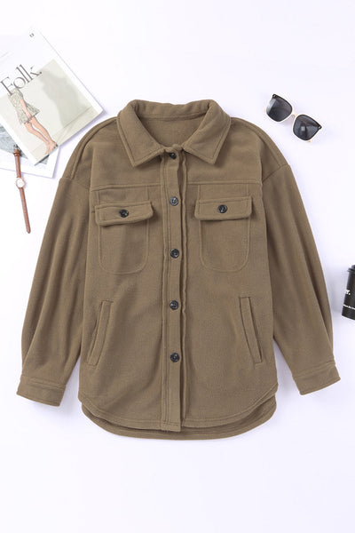 Women's Classic Casual Button-Up Jacket with Turn-Down Collar - Versatile Layering Essential for All Seasons