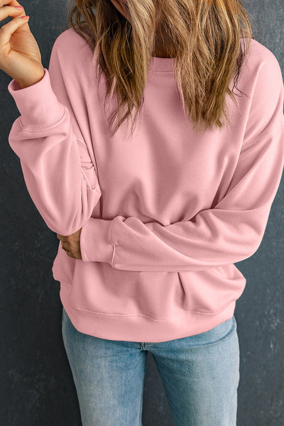 Women's Cozy Pink Classic Crewneck Sweatshirt - Casual Fit for Everyday Comfort and Effortless Style
