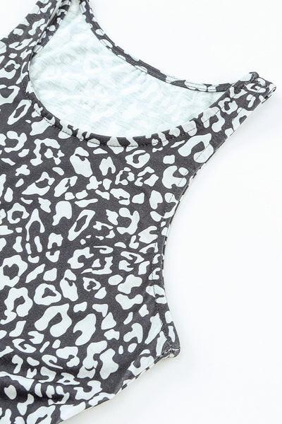 Women's Round Neck Sleeveless Polka Dot Print Dress