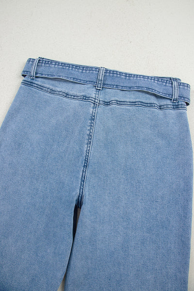 Trendy High-Waisted Blue Wide Leg Jeans for Women - Comfortable Denim Trousers Perfect for Casual Chic Looks