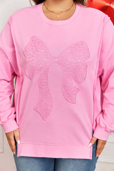 Plus Size Women's Pink Cozy Sweatshirt - Soft Casual Wear for Everyday Comfort and Effortless Style