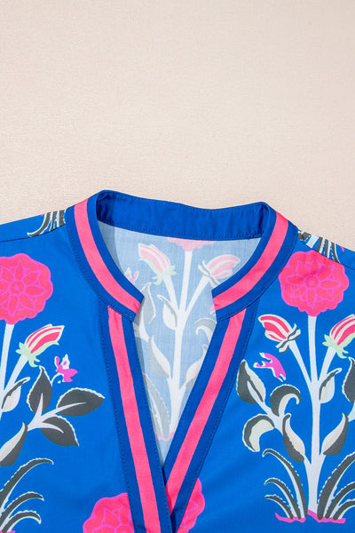 Vibrant Floral Blouse for Women - Lightweight & Comfortable Spring/Summer Top with Elegant Style and Bright Colors