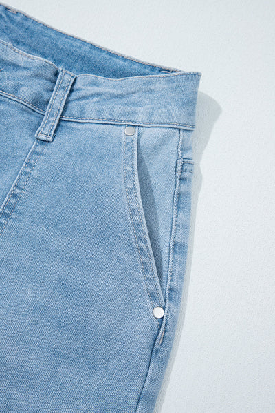 Trendy Women's High Rise Barrel Jeans - Relaxed Fit in Classic Blue Denim with Vintage Style and Comfort