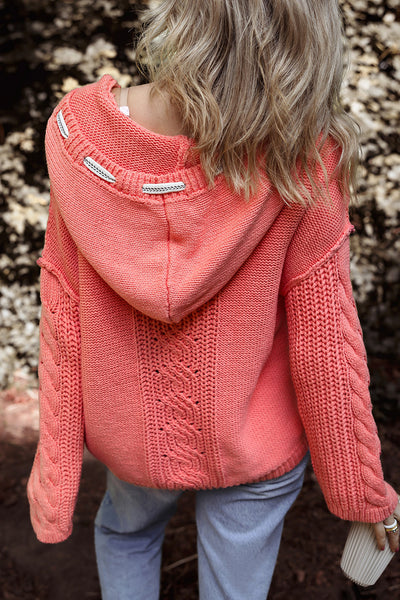 Cozy Women's Hooded Knit Sweater - Casual Fit, Soft Fabric, Ideal for Layering in Autumn & Winter Fashion