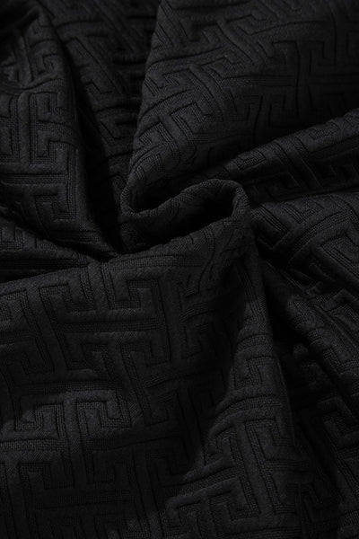 Chic Women's Black Textured Half-Zip Sweatshirt with Collared Neckline for Effortless Casual Style and Cozy Comfort