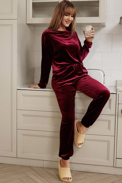 Velvet Red Lounge Set with Fiery Vibe