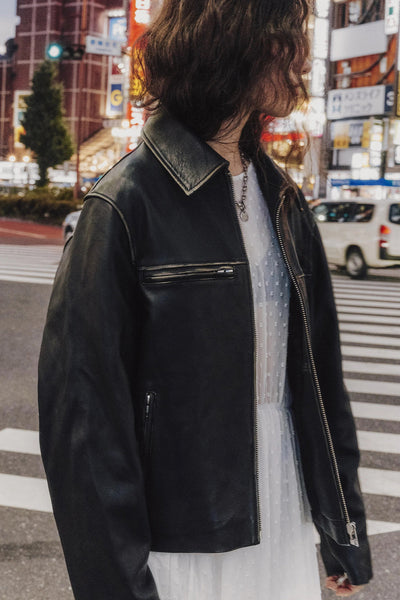Trendy Women's Black Faux Leather Jacket with Zip Slits and Pockets for Effortless Street Style Fashion