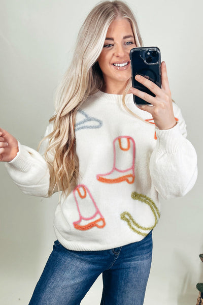 Chic Women‚Äôs Cozy White Sparkly Tinsel Sweater - Relaxed Fit Knit Top for Effortless Winter Style