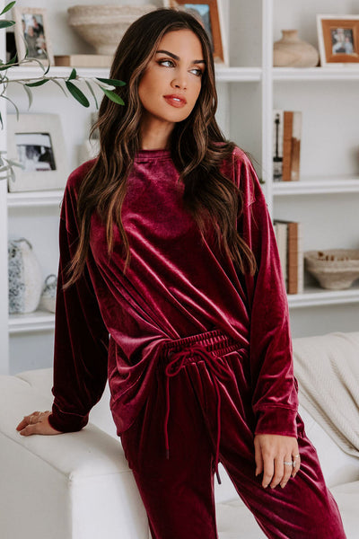 Velvet Red Lounge Set with Fiery Vibe