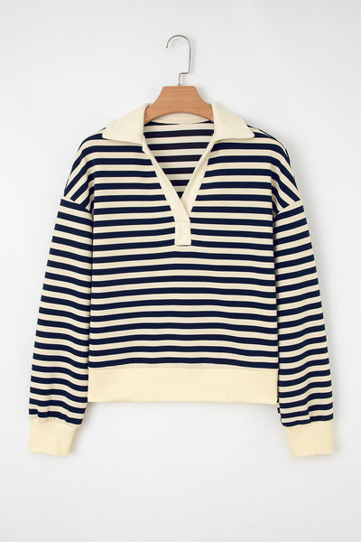 Stylish Women's Striped Long Sleeve Cotton Top for Casual Everyday Wear - Comfy Fit and Versatile Fashion Essential