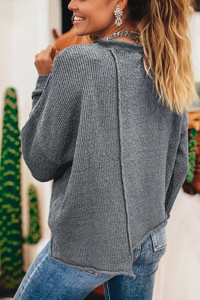 Vibrant Oversized Patchwork Sweater for Women - Cozy Knit Top for a Chic Fall Style