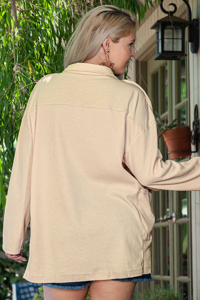 Stylish Plus Size Women's Casual Cotton Henley Top - Comfortable Fit with Trendy Button Accents