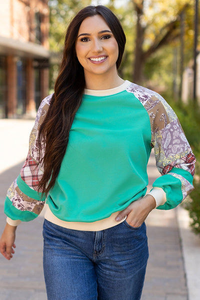 Women's Soft Cotton Blend Casual Raglan Top - Relaxed Fit, Everyday Essential, Available in Various Colors