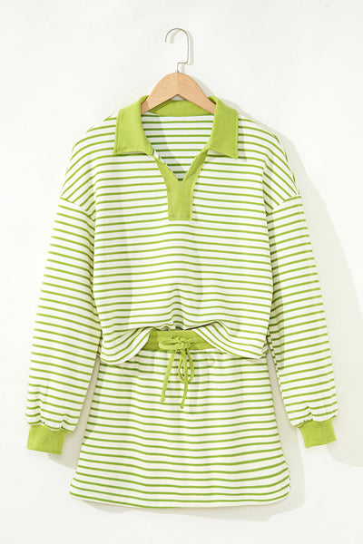 Trendy Women's Striped Two-Piece Casual Outfit Set - Comfortable Fit in Stylish Colors for Effortless Everyday Wear