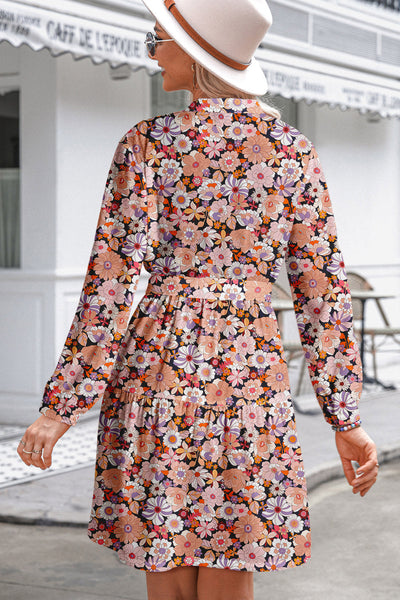 Vibrant Floral Mini Dress for Women - Flattering Summer Style with Chic Design and Comfortable Fit