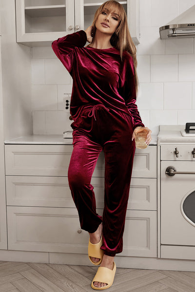 Velvet Red Lounge Set with Fiery Vibe