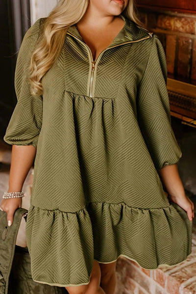 Stylish Women's Jungle Green Cinnamon Mini Dress - Flattering Fit for Fall, Trendy Design Perfect for Casual Outings