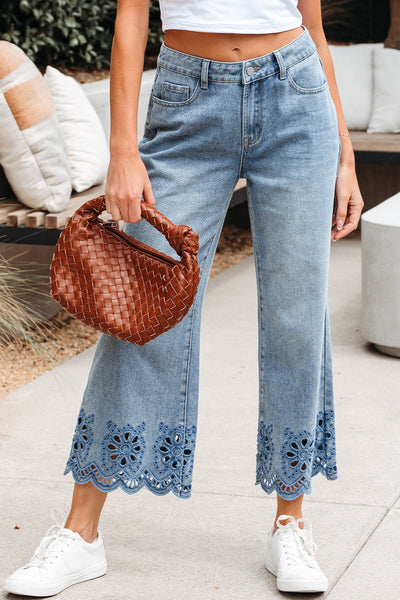 Chic High-Waisted Wide Leg Jeans for Women in Classic Blue - Comfortable Fit for Effortless Style and Everyday Wear