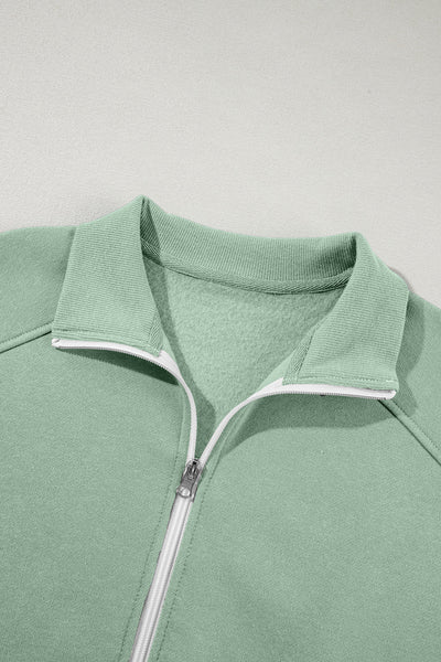 Aqua Women's Stylish Activewear Set: Drop Shoulder Zip-Up Jacket & Comfortable Drawstring Pants in Vibrant Aqua