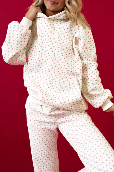 Women's Ditsy Floral Hoodie and Jogger Loungewear Set