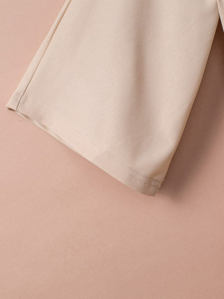 Elegant Apricot Wide Leg Jumpsuit with Knot Detail