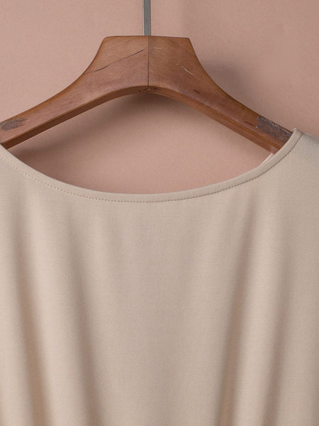 Elegant Apricot Wide Leg Jumpsuit with Knot Detail