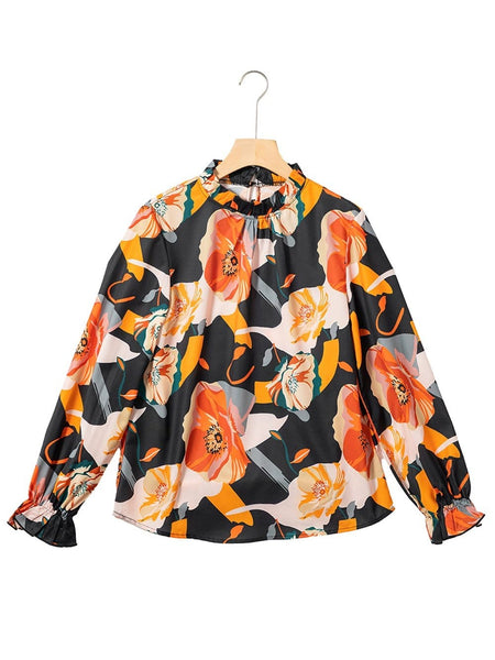 Stylish Floral Mock Neck Blouse with practical styling and dependable silhouette control.