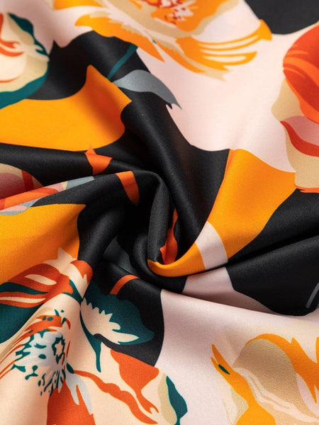 Stylish Floral Mock Neck Blouse with practical styling and dependable silhouette control.