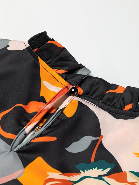 Stylish Floral Mock Neck Blouse with practical styling and dependable silhouette control.