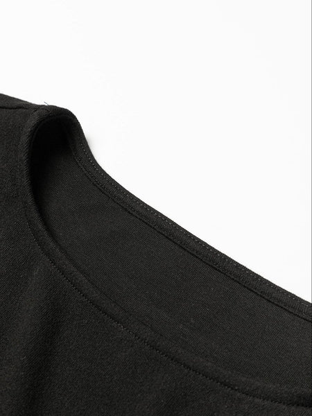 Elegant Black Sequin Detail Top with Shiny Puff Sleeves