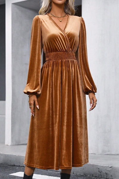 Women's Dresses Acetate Silk Long Sleeve Irregular Dress