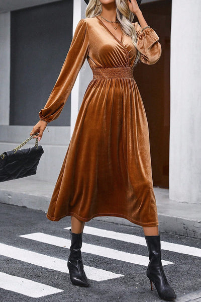 Women's Dresses Acetate Silk Long Sleeve Irregular Dress