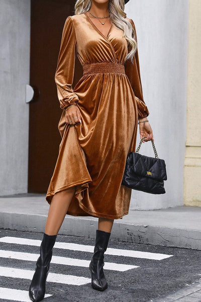 Women's Dresses Acetate Silk Long Sleeve Irregular Dress
