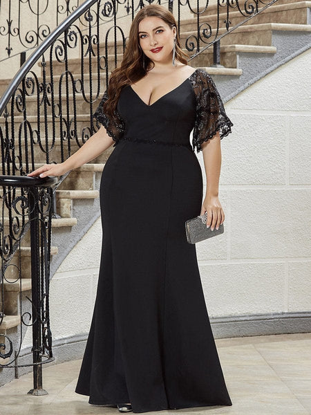 Elegant Curve Embracing V-Neck Mermaid Evening Gown