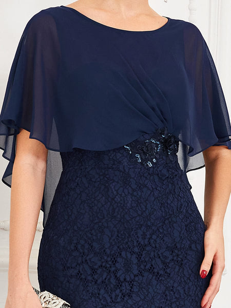 Elegant Fishtail Ruffles Sleeves Mother of Bridesmaid Gown