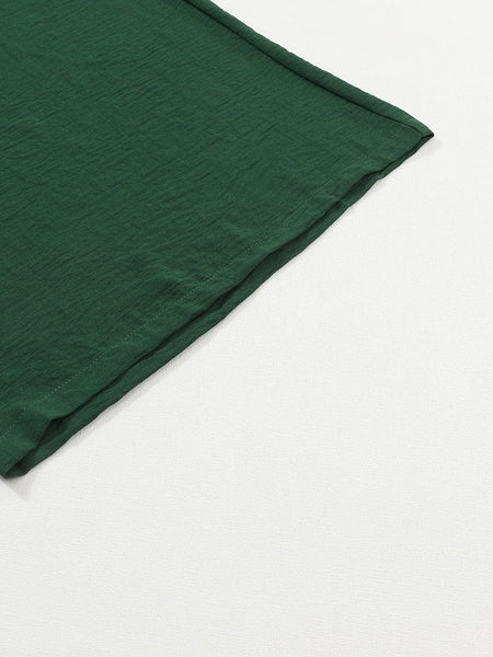 Elegant Green Smocked Square Neck Wide Leg Jumpsuit for Southern Belle Style